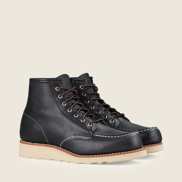 レッド ウィング(Red Wing) 6インチクラシックモック - ショートバウンダリーレザー ブーツ レディース ブラック JP05479